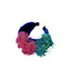 Bandeau large en tissu fleuri fait main