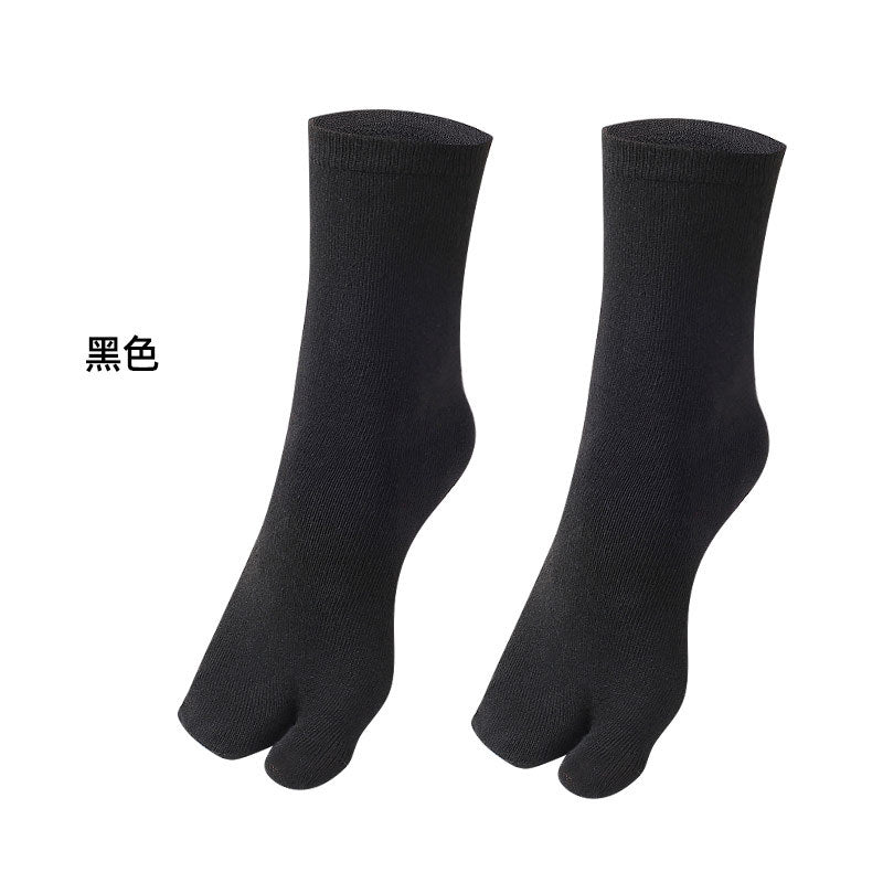 Men and Women Summer Fiber Two Finger Socks Black Kimono Flip Flop Sandal Split  Toe Socks New - Korvel