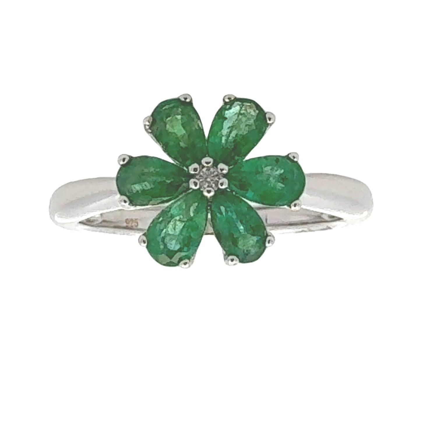 Bague en Zircon Émeraude 1,14 ct en Argent Sterling