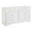 Modern 3 Drawer Bedroom Chest of Drawers with 7 Drawers Dresser Clothes Organizer -Metal Pulls White, 47.6″L x 15.7″W x 26.6″H - Korvel