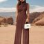 Ruched Mock Neck Sleeveless Jumpsuit - Korvel