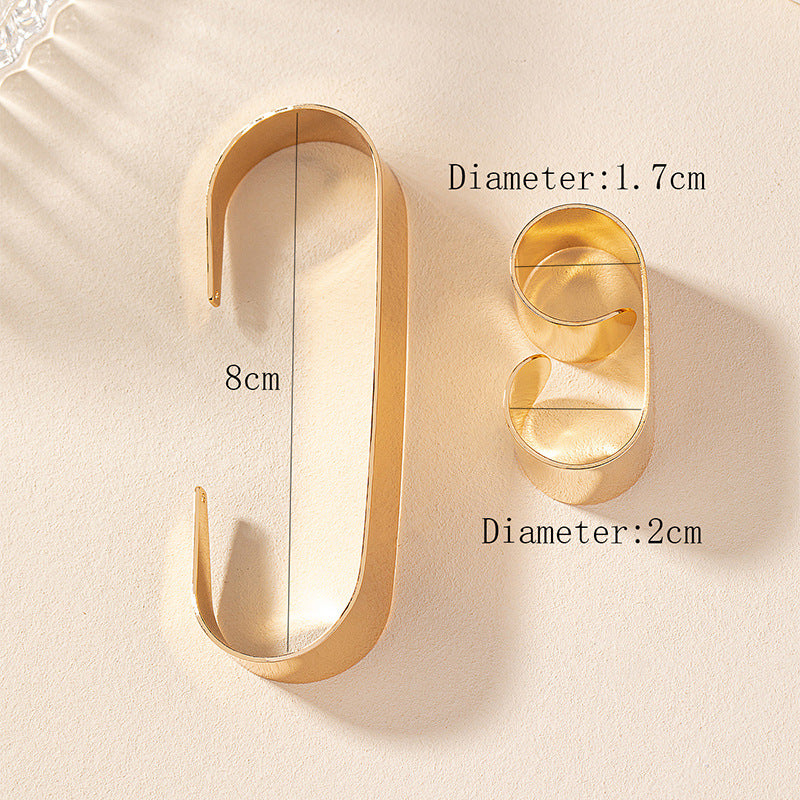 Conjunto de Anillos y Pulseras de Personalidad Geométrica para Mujeres