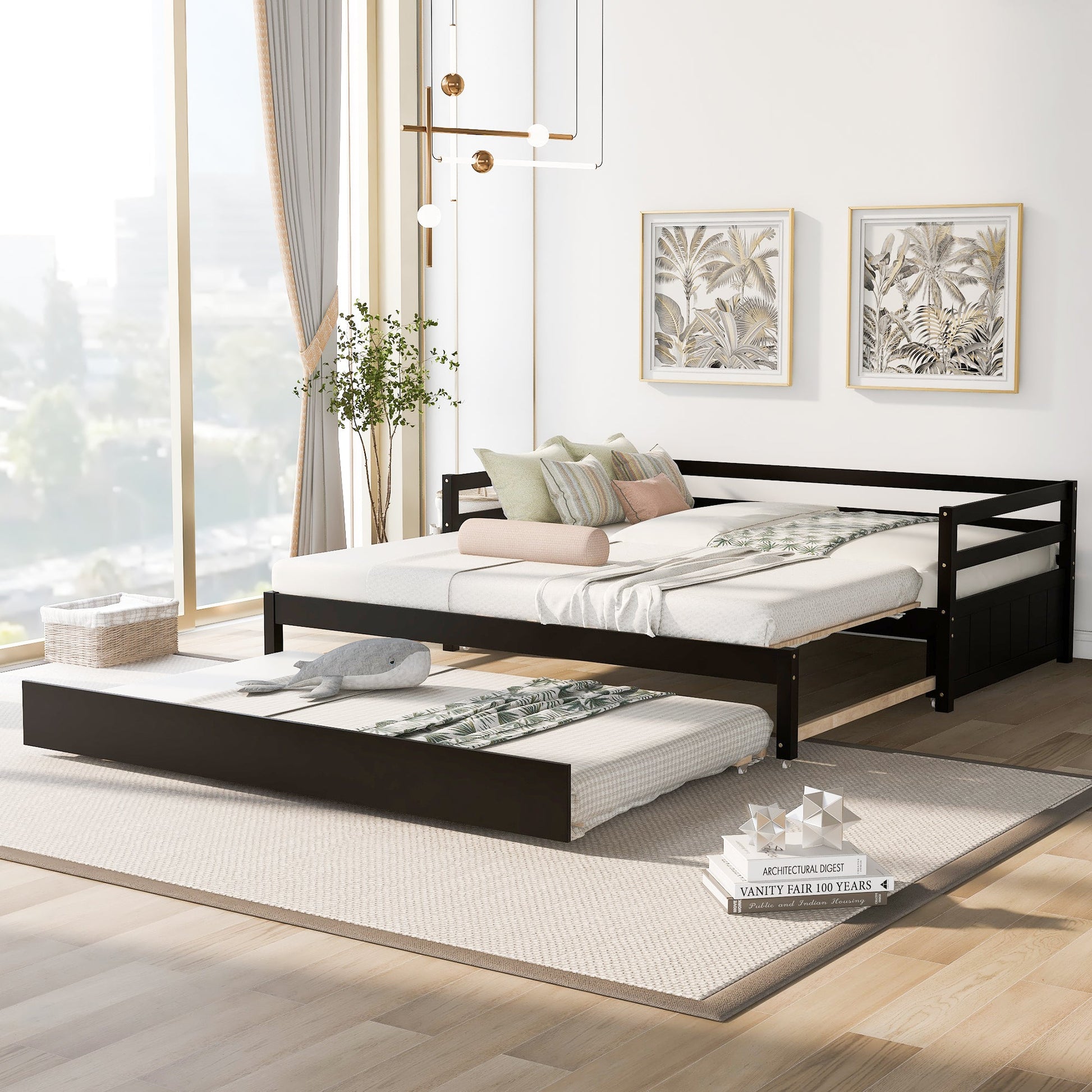 Twin or Double Twin Daybed with Trundle Espresso - Korvel