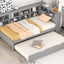Wooden Twin Size DayBed with Twin Size Trundle, DayBed with Storage Shelf and USB Charging Ports,Grey - Korvel