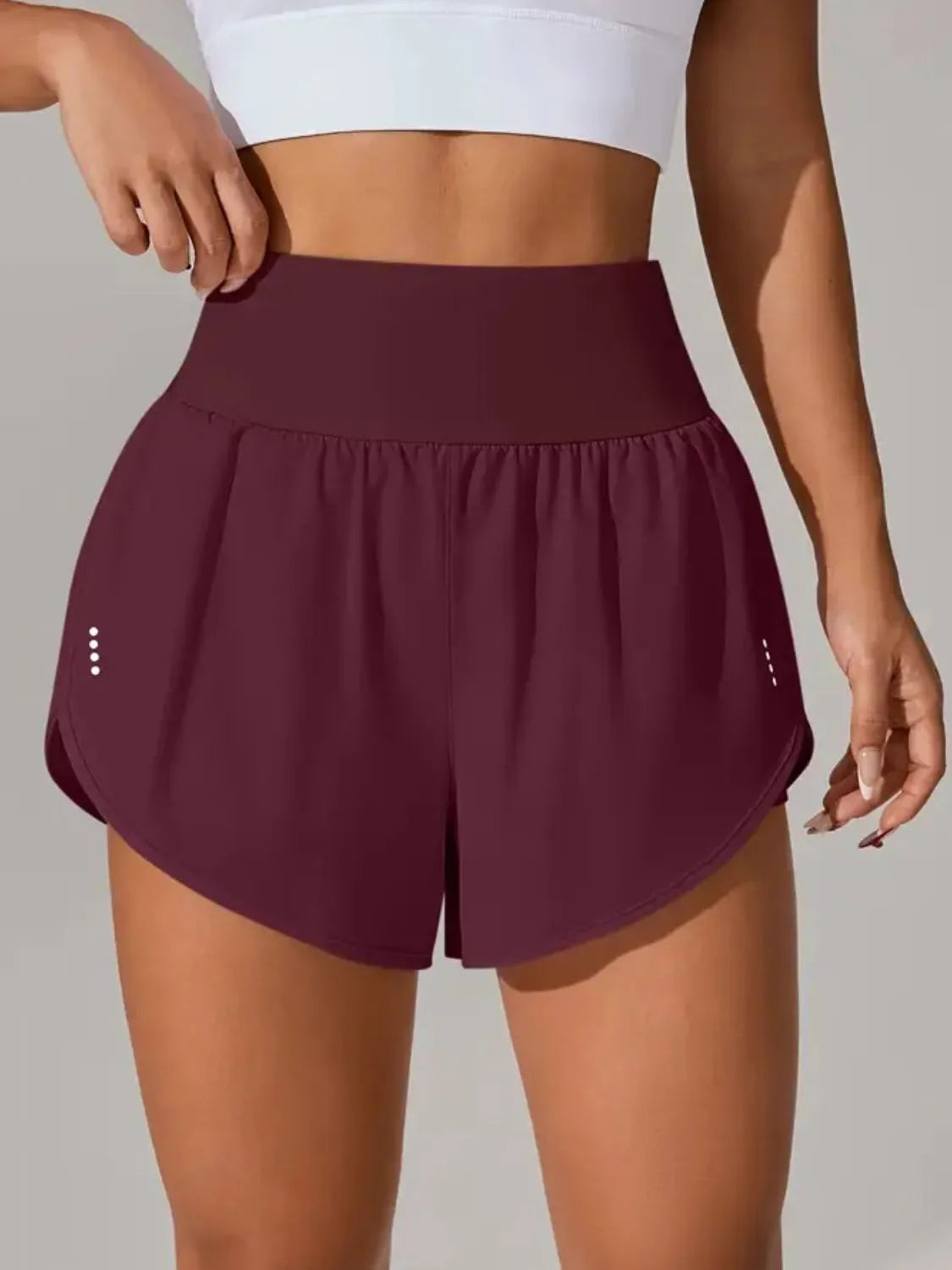 Shorts Actifs Taille Haute avec Poches