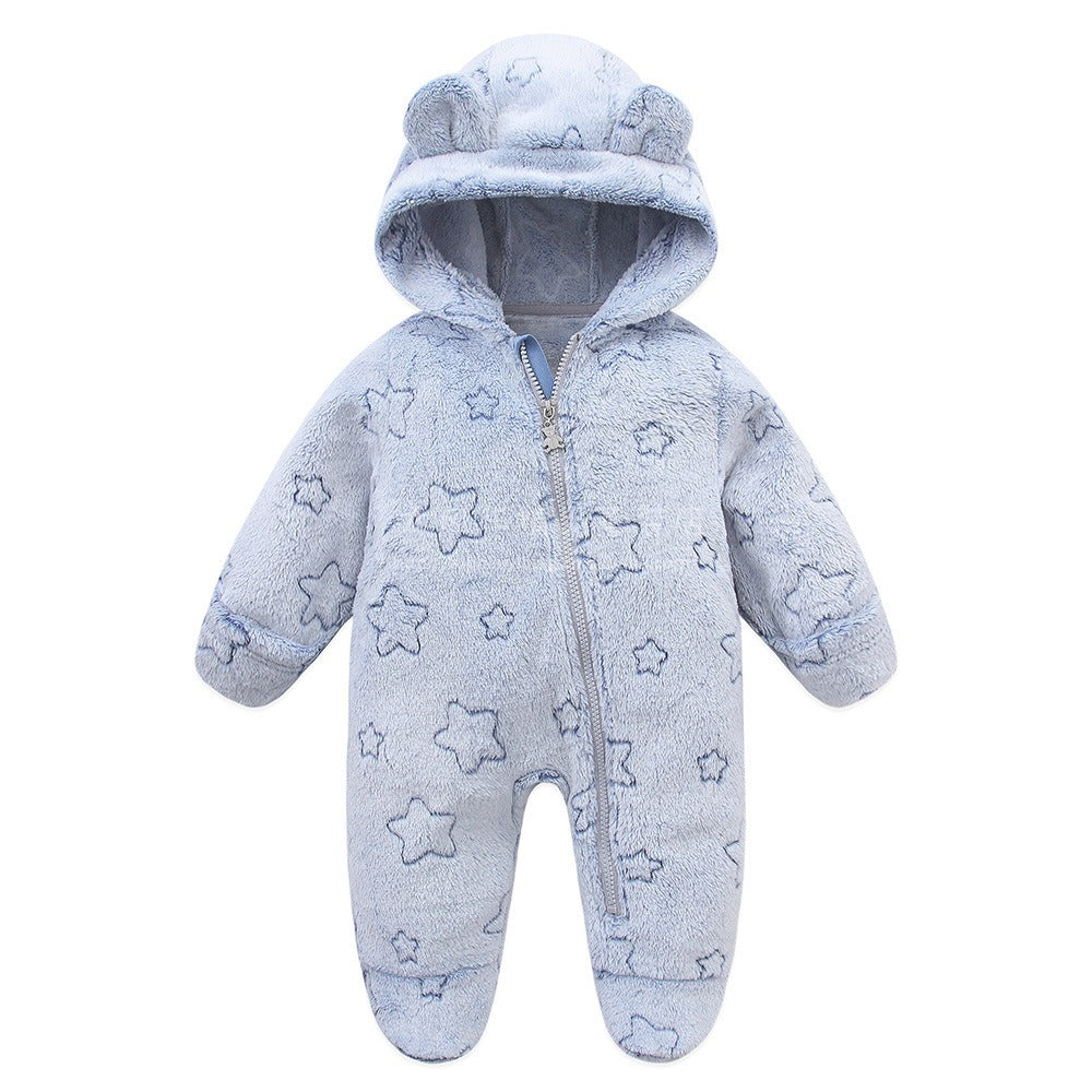 Baby cartoon hooded jumpsuit baby crawling suit - Korvel