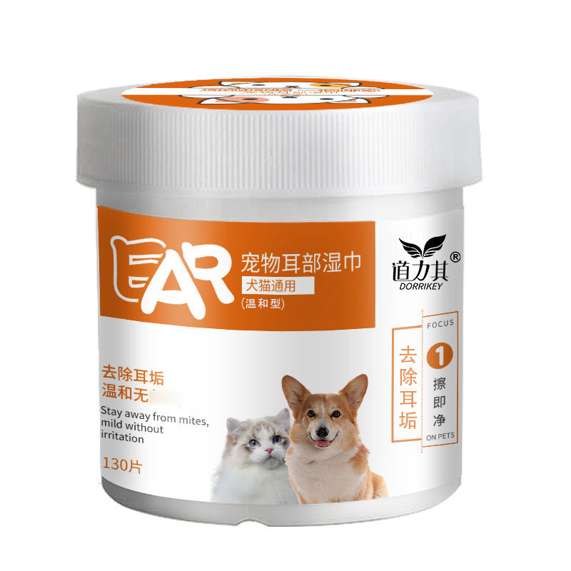 Lingettes pour animaux de compagnie premium pour chiens et chats - 130 feuilles