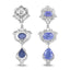 7.73 Carat Genuine Tanzanite & White Topaz Sterling Silver Earrings