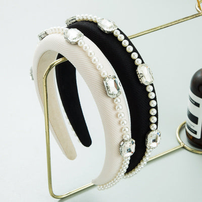 Rhinestone Pearl Hair Adornment - Elegant Head Accessory