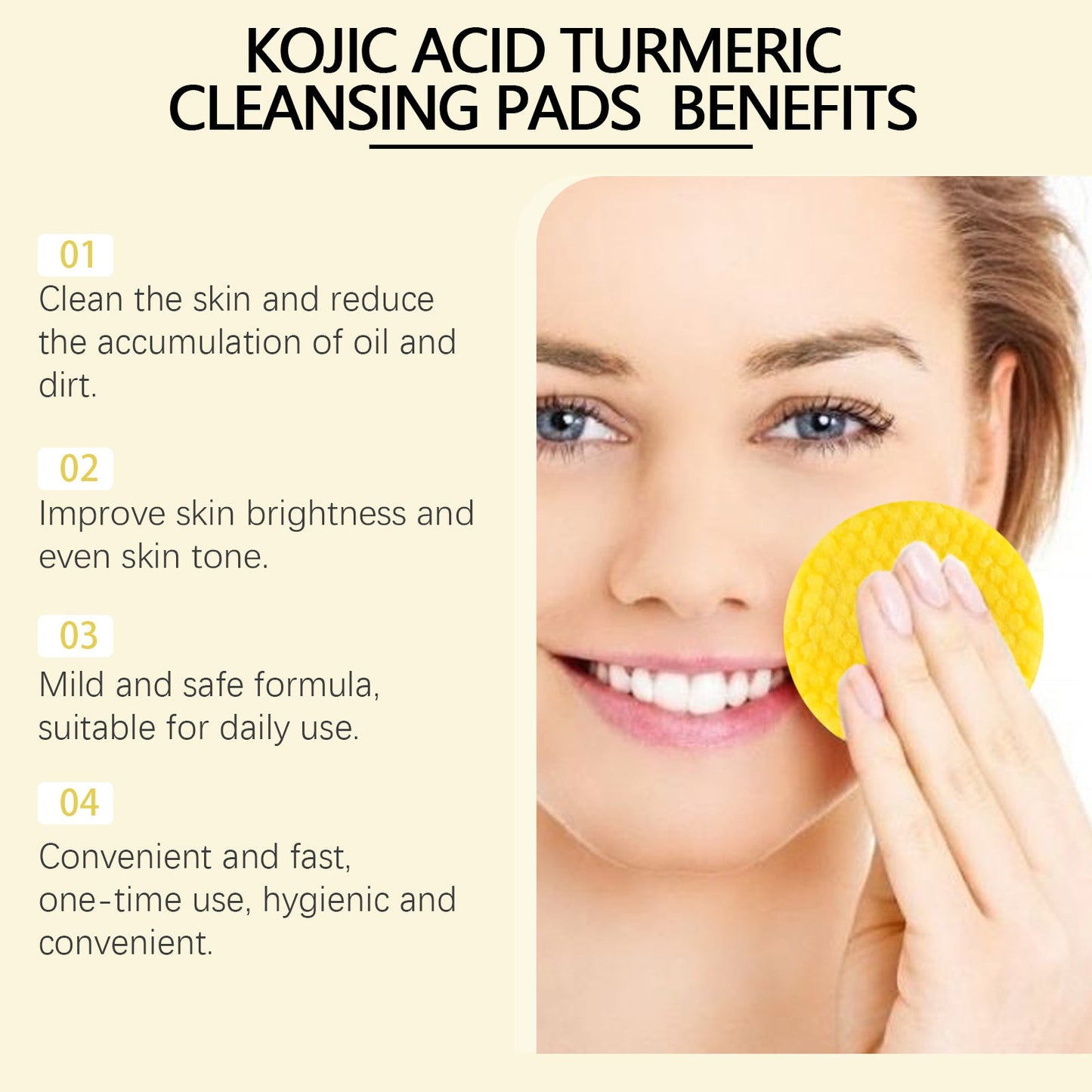 Turmeric Acid Cleansing Pad - Gentle Exfoliating Makeup Remover