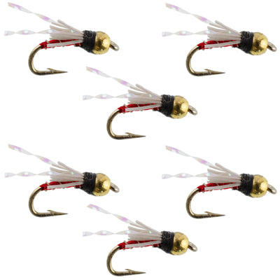 Beadhead Red 3 Dollar Dip Serendipity Wet Fly Fishing Flies - 6 Flies Hook Size 18