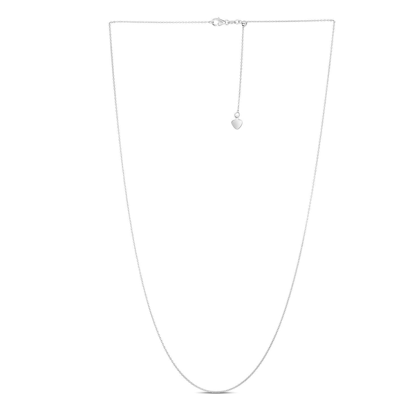 Collar de Cadena Ajustable de Oro Blanco de 14k