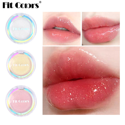 Fit Colors 3-Color Fresh Jelly Lip Mask Lip Mask Transparent Fine Flash Temperature-Controlled Discoloration Moisturizing Lip Jelly Lip Gloss - Korvel