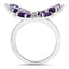 4.32 Carat Genuine Amethyst Sterling Silver Engagement Ring