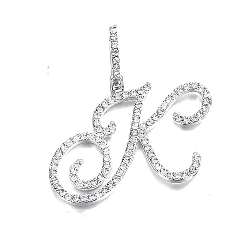 Hip Hop Grass Letter Pendant with Cuban Chain