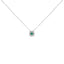 Collar con Colgante de Halo de Esmeralda y Diamante en Oro Blanco de 14K