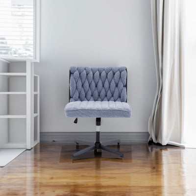 Armless Office Desk Chair No Wheels BLUE - Korvel