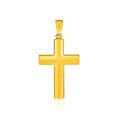 Pendentif croix texturé réversible en or jaune 14 carats