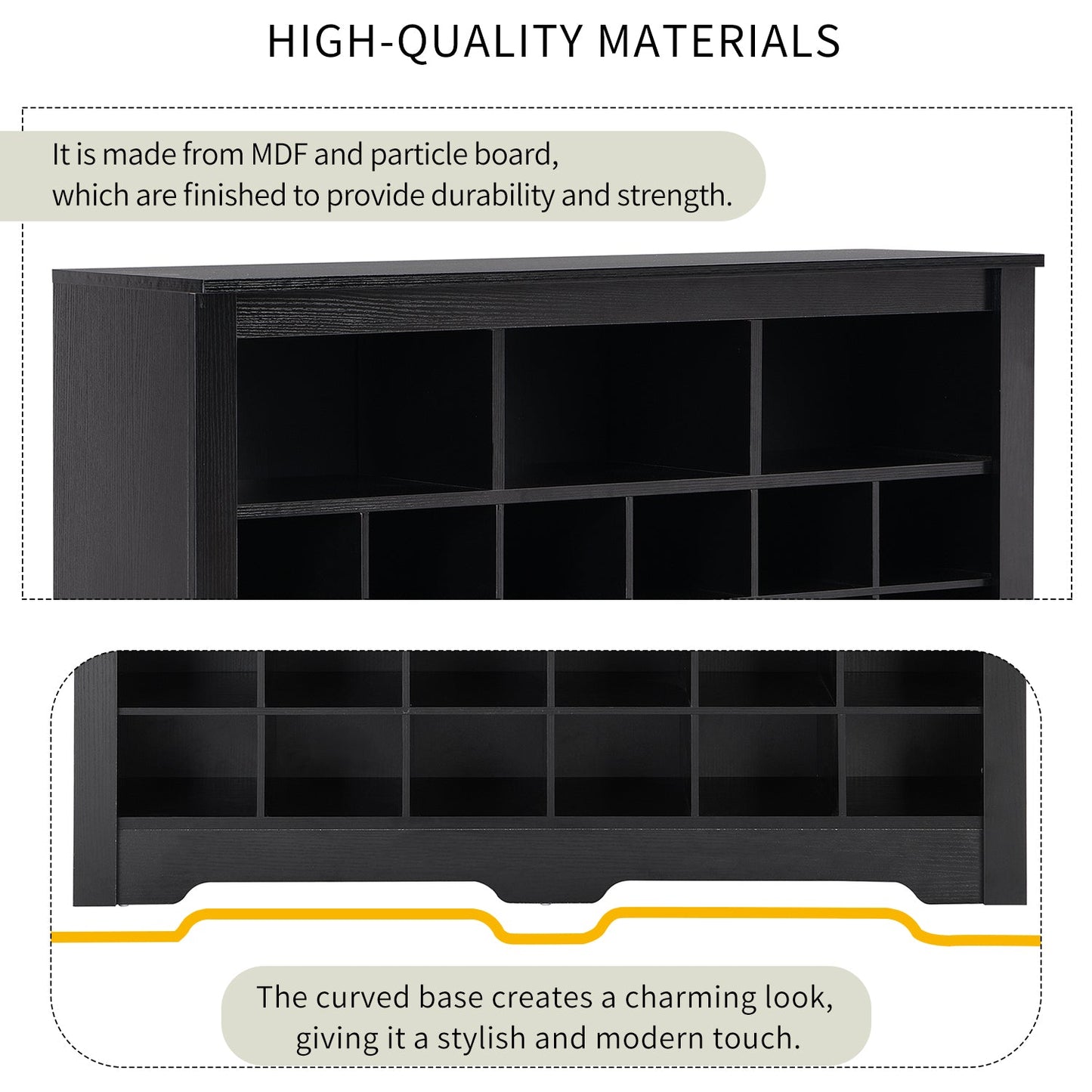ONTREND Sleek Design 24 Shoe Cabinet - Modern Black Organizer