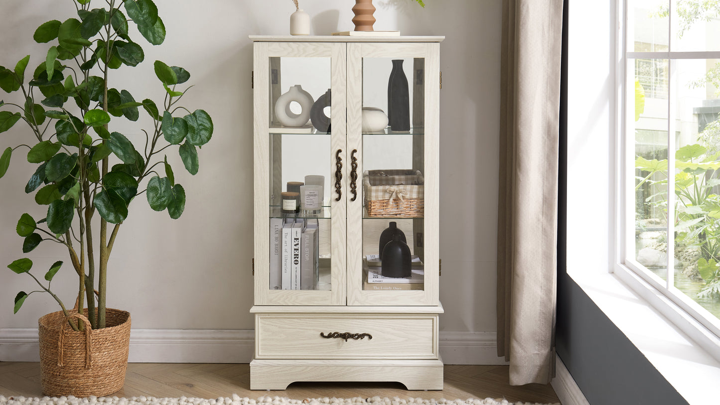 Elegant Lighted Curio Display Cabinet with Adjustable Shelves
