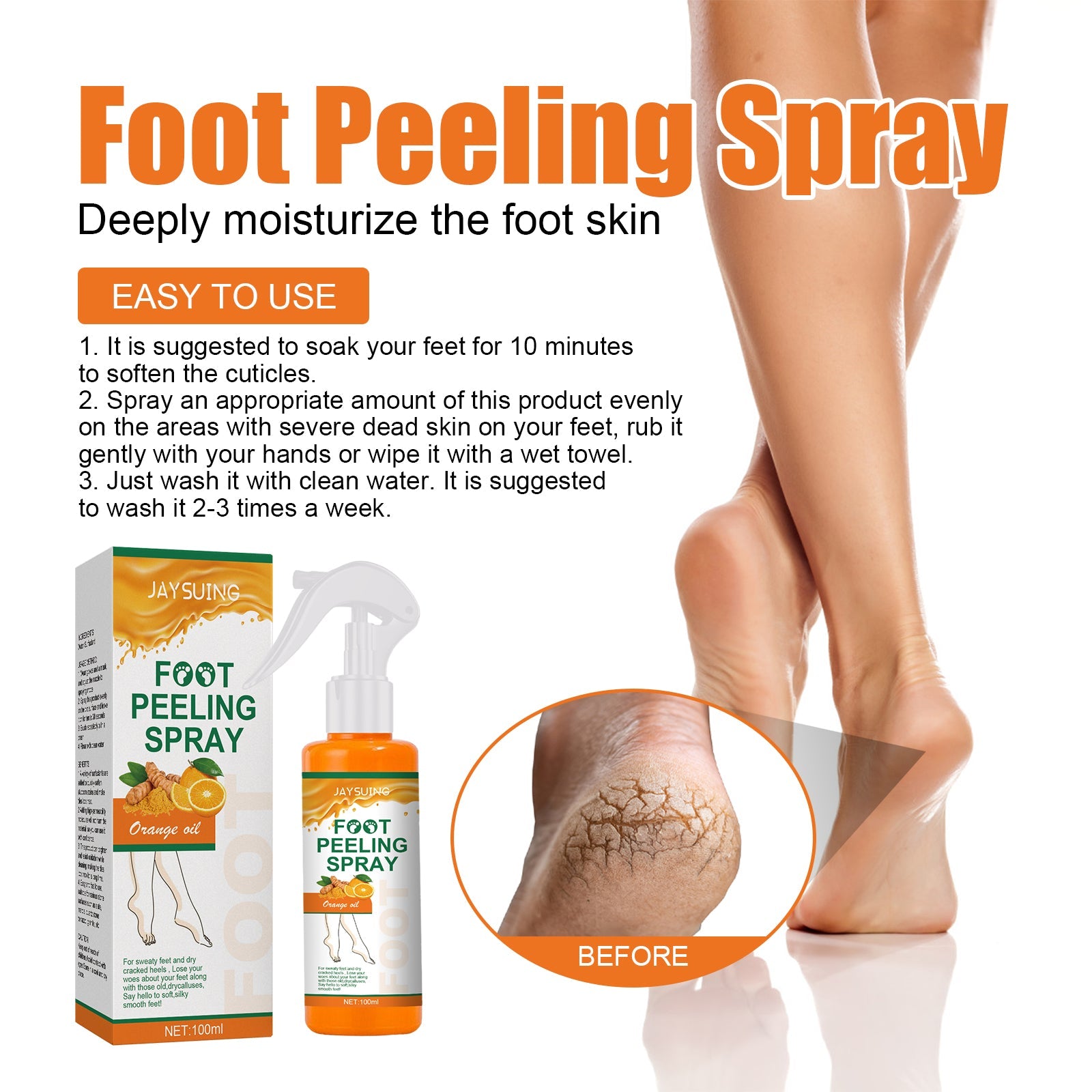 Exfoliating Treatment Spray Deep Clean Exfoliating Dead Skin Whitening And Tender Skin Spray - Korvel