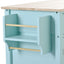 Mint Green Kitchen Island Cart with 4 Doors and Drawers