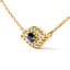 Collar con colgante de ojo malvado de zafiro azul y diamantes en oro amarillo de 10 quilates