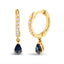 Boucles d'oreilles créoles en or jaune 10K avec saphirs bleus et diamants
