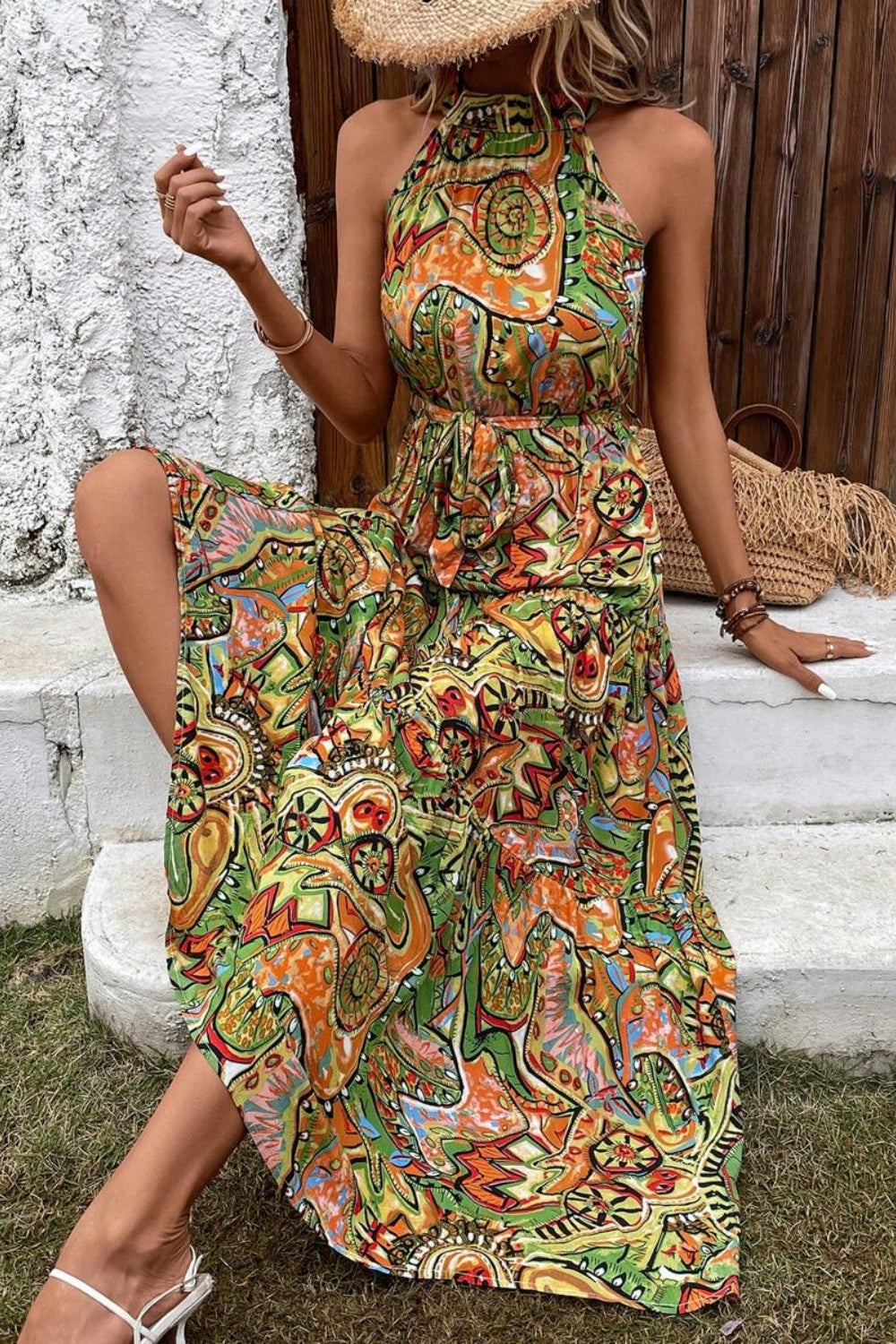 Elegant Floral Sleeveless Dress - A Summer Essential