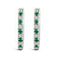 Boucles d'oreilles créoles en or blanc 10K avec émeraudes et diamants