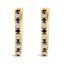 Boucles d'oreilles créoles en or jaune 10K avec saphirs bleus et diamants