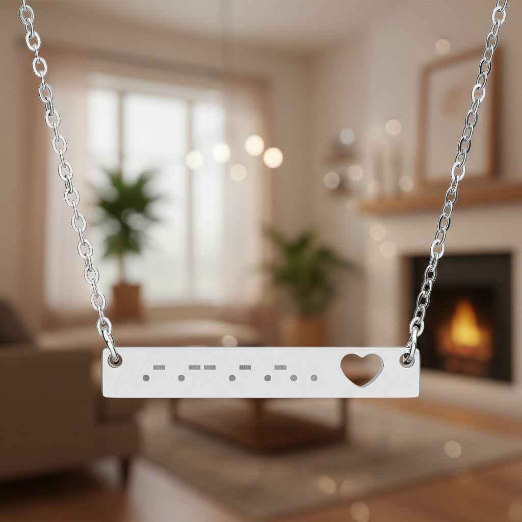 AWARE Morse Code Necklace – Heart Bar Pendant