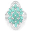 2.74 Carat Genuine Emerald and White Topaz Sterling Silver Ring