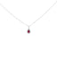 Collar de Colgante Halo de Rubí Rojo y Diamantes en Oro Blanco de 14K