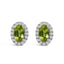 10K White Gold Oval Purple Amethyst & Diamond Halo Stud Earrings