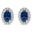 10K White Gold Oval Purple Amethyst & Diamond Halo Stud Earrings
