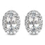10K White Gold Oval Purple Amethyst & Diamond Halo Stud Earrings