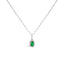 Pendentif en Émeraude et Diamant Halo en Or Blanc 10K