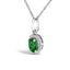 Pendentif en Émeraude et Diamant Halo en Or Blanc 10K