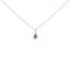 Pendentif en or blanc 10K avec émeraude verte et halo de diamants