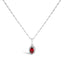 Pendentif en Émeraude et Diamant Halo en Or Blanc 10K