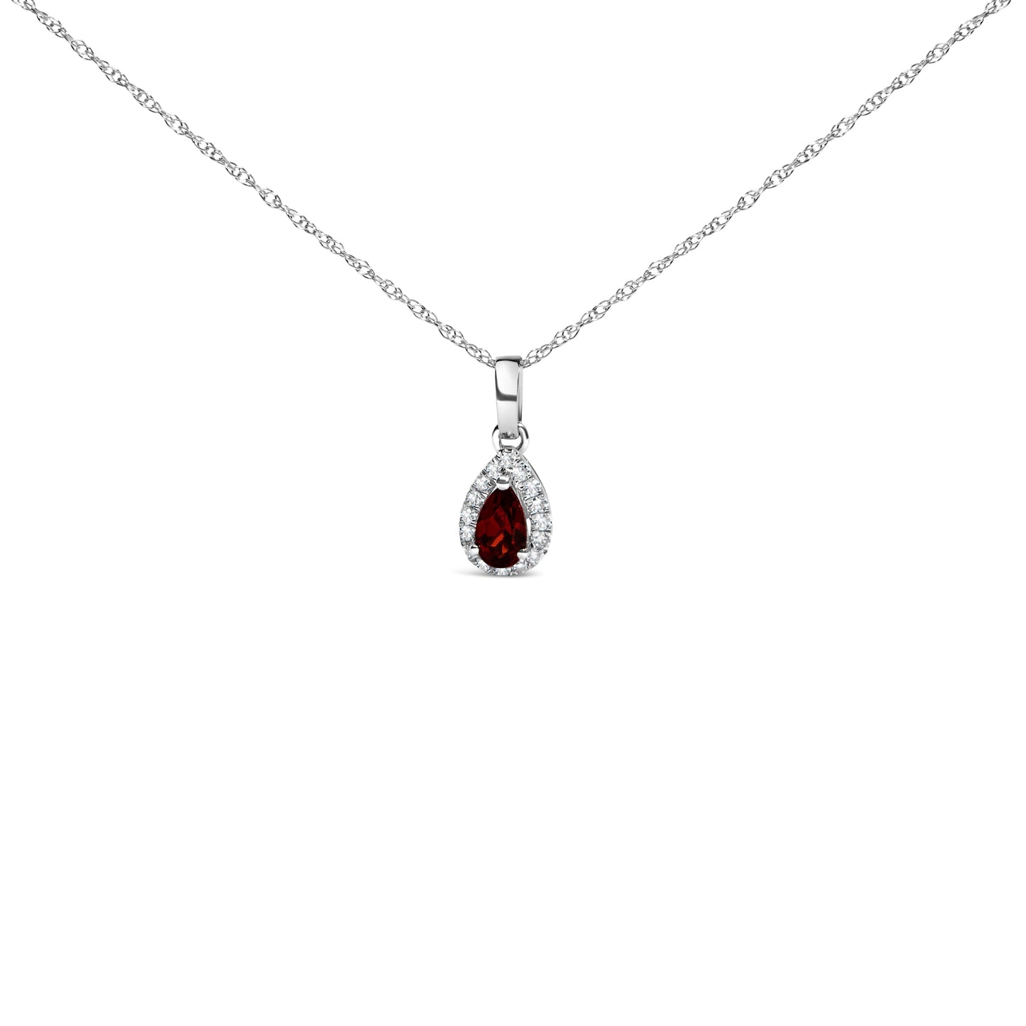 Pendentif en or blanc 10K avec émeraude verte et halo de diamants