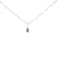 Pendentif en or blanc 10K avec émeraude verte et halo de diamants