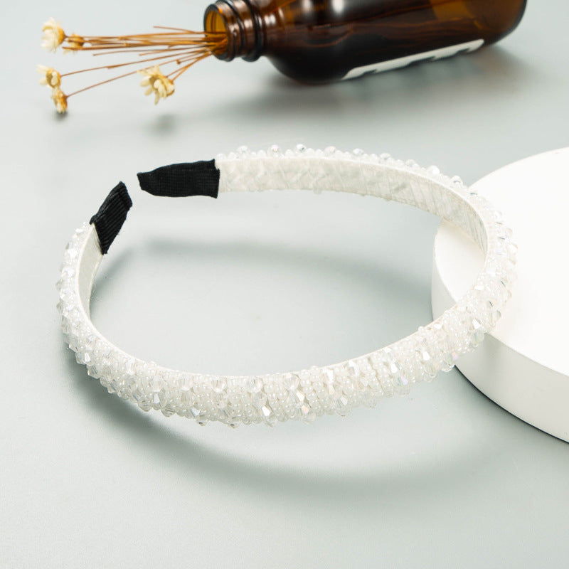 Washing Face Hair Band Thin Edge Handmade String Crystal Headband Fashion Hair Accessories Simple Hair Band - Korvel
