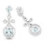 Boucles d'oreilles en aquamarine véritable et zircon blanc de 4,42 carats