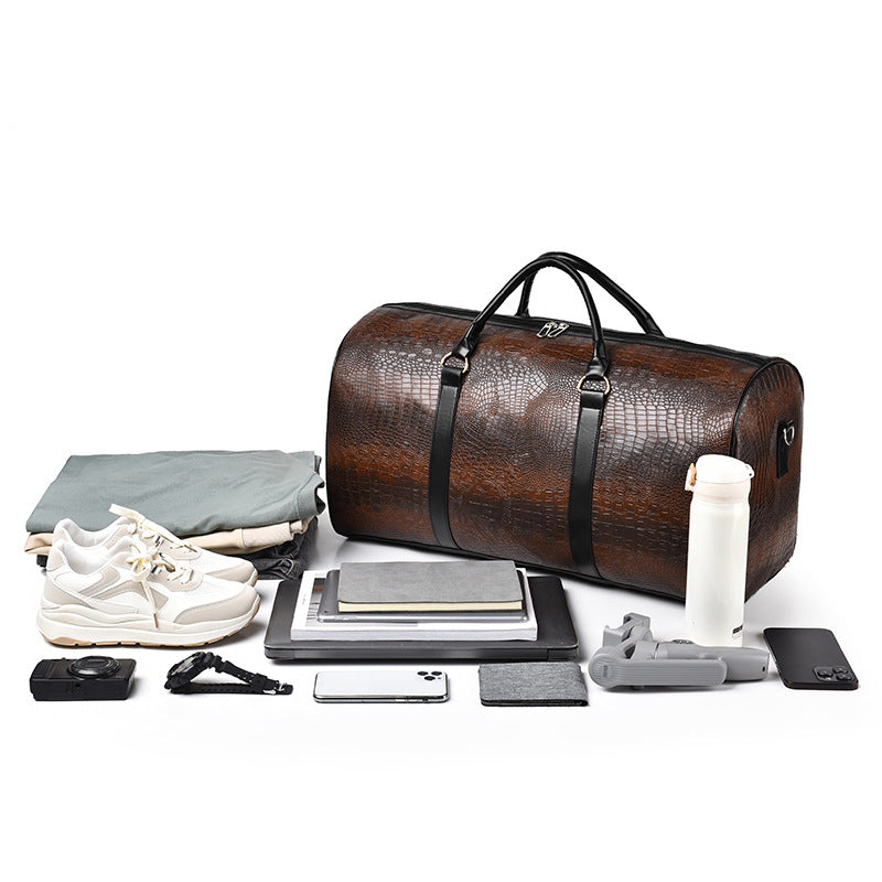 Bolsa de Viaje Personalizada con Patrón de Cocodrilo para Hombre
