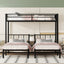 Twin over Twin & Twin Bunk Beds for 3, Twin XL over Twin & Twin Bunk Bed Metal Triple Bunk Bed, Black - Korvel