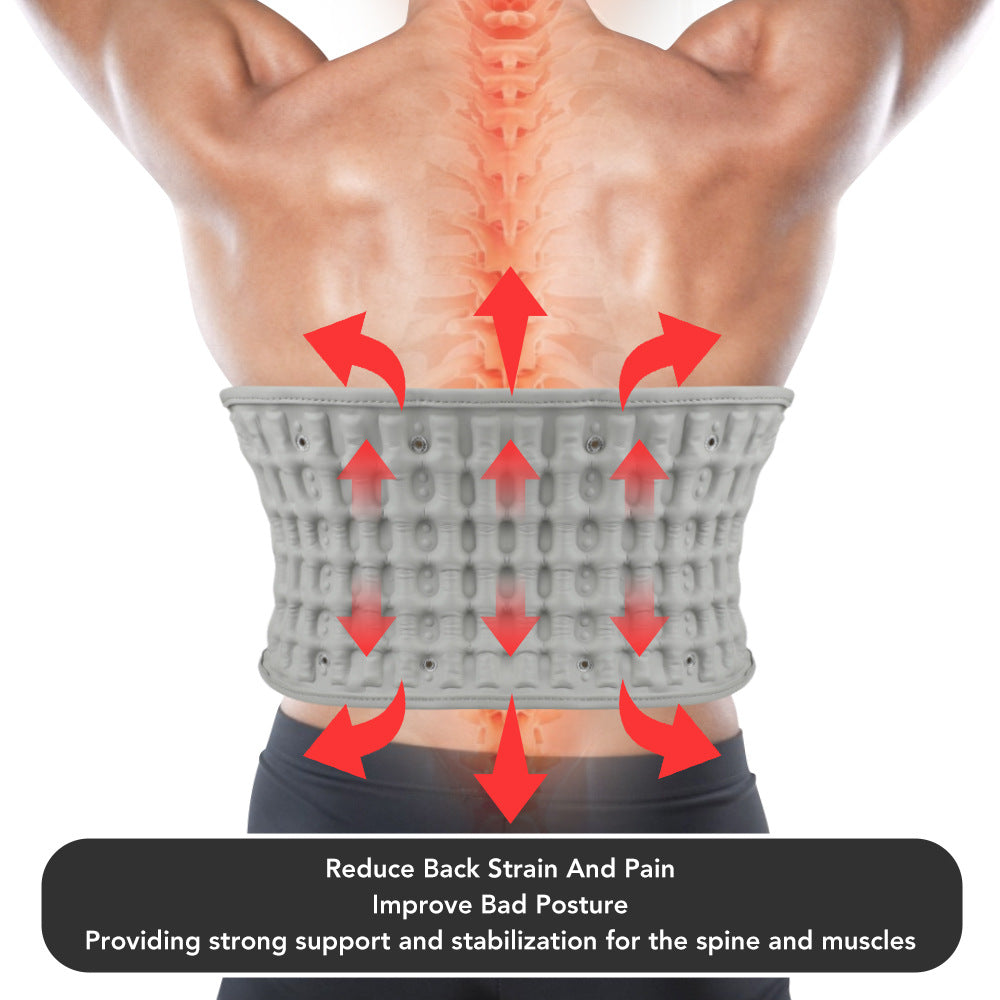 Inflatable Waist Belt To Relieve Low Back Pain Waist Protection Leather Shrink Exhaust Fixed Belt - Korvel