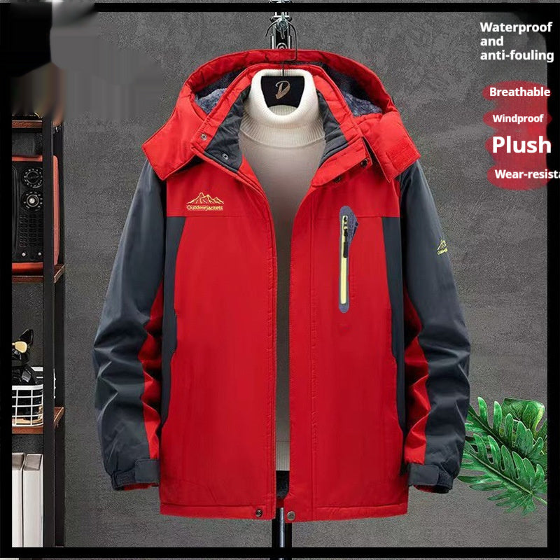 Men's Thick Velvet Waterproof Windproof Sport Jacket