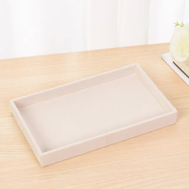 Plush jewelry storage box jewelry box rings earrings bracelets necklaces storage display shelf - Korvel